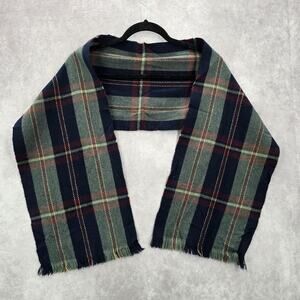 Blue Green Plaid Tartan Fringe Wrap Long Shawl Unisex Scarves Scarf‎